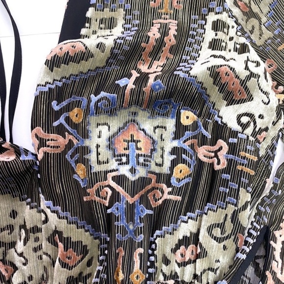 NWT Topshop Devore Plunge Neck Midi Dress - Picture 9 of 12